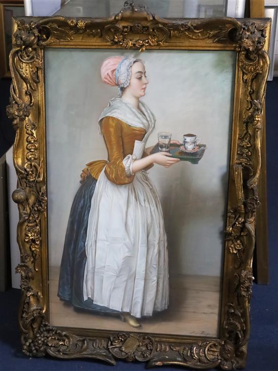 Lina Krieger (After Jean-Etienne Liotard) La chocolatiere 33 x 20.5in.